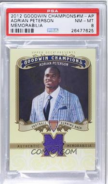 2012 Upper Deck Goodwin Champions - Authentic Memorabilia #M-AP - Adrian Peterson [PSA 8 NM‑MT]