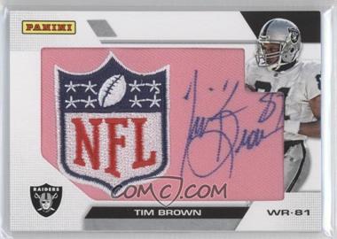 2013 Panini Black Friday - Breast Cancer Awareness NFL Shield Patch Autographs #TB - Tim Brown