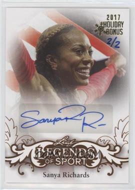 2015 Leaf Legends of Sport - Base Autographs - Bronze 2017 Holiday Bonus #BA-SR1 - Sanya Richards /2