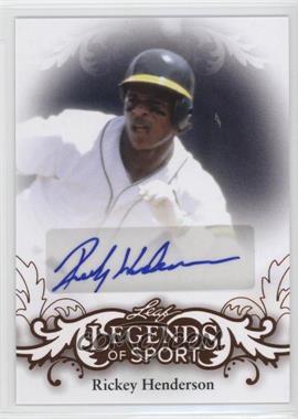 2015 Leaf Legends of Sport - Base Autographs - Bronze #BA-RH1 - Rickey Henderson