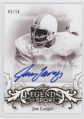 2015 Leaf Legends of Sport - Base Autographs - Gold #BA-JL1 - Jim Langer /10