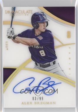 2015 Panini Immaculate Collection Collegiate - [Base] - Immaculate Numbers #AB - Rookie Autographs - Alex Bregman /99