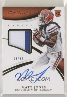 2015 Panini Immaculate Collection Collegiate - [Base] - Patch Autographs #314 - Rookie Autographs - Matt Jones /99