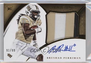 2015 Panini Immaculate Collection Collegiate - [Base] - Premium Patches Autograph #327 - Rookie Autographs - Breshad Perriman /99