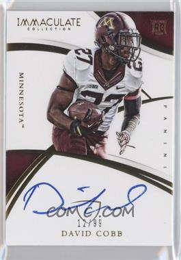 2015 Panini Immaculate Collection Collegiate - [Base] #318 - Rookie Autographs - David Cobb /99