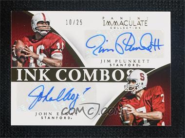 2015 Panini Immaculate Collection Collegiate - Immaculate INK Combos #22 - Jim Plunkett, John Elway /25