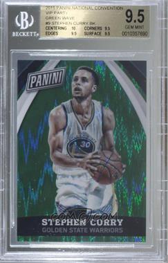 2015 Panini National Convention - VIP - Green Wave Prizm #9 - Stephen Curry /5 [BGS 9.5 GEM MINT]