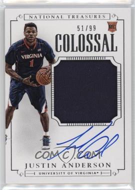 2015 Panini National Treasures College - [Base] - Colossal Signatures #365 - Basketball Materials Signatures - Justin Anderson /99