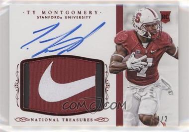 2015 Panini National Treasures College - [Base] - Red Brand Logo #338 - Football Materials Signatures - Ty Montgomery /2