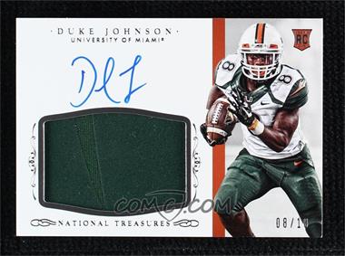 2015 Panini National Treasures College - [Base] #314.2 - Football Materials Signatures Variation - Duke Johnson (White Jersey) /10