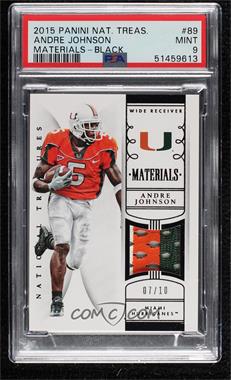 2015 Panini National Treasures College - Materials - Black #89 - Andre Johnson /10 [PSA 9 MINT]