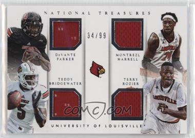 2015 Panini National Treasures College - Team Quads #10 - Devante Parker, Montrezl Harrell, Teddy Bridgewater, Terry Rozier /99