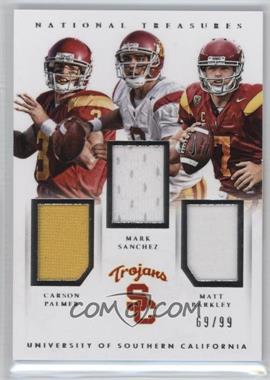 2015 Panini National Treasures College - Team Trios #19 - Carson Palmer, Mark Sanchez, Matt Barkley /99