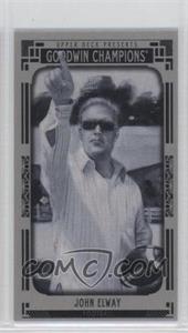 2015 Upper Deck Goodwin Champions - [Base] - Cloth Minis Lady Luck Back #112 - Black and White Portraits - John Elway /50