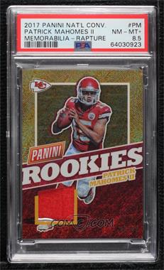 2017 Panini National Convention - Rookie Relics - Rapture #PM - Patrick Mahomes II /49 [PSA 8.5 NM‑MT+]