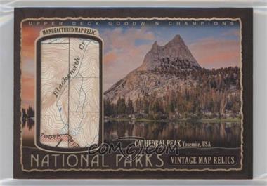 2017 Upper Deck Goodwin Champions - National Parks Vintage Map Relics #NP-1 - Yosemite - Cathedral Peak /90