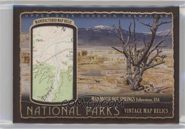 2017 Upper Deck Goodwin Champions - National Parks Vintage Map Relics #NP-10 - Yellowstone - Mammoth Hot Springs /72