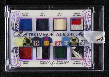 2018-19 Leaf Pearl - The Immortal 8 - Purple Spectrum Holofoil #TIE-08 - LeBron James, Tom Brady, Lionel Messi, Mike Trout, Kevin Durant, Connor McDavid, Rafael Nadal, David Beckham /3 [Uncirculated]