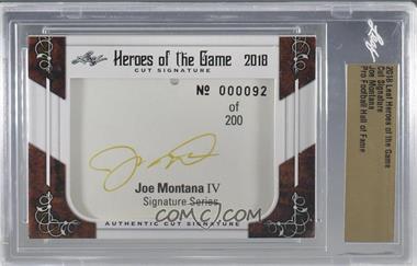 2018 Leaf Heroes of the Game - Cut Signatures #_JOMO - Joe Montana /200 [Uncirculated]