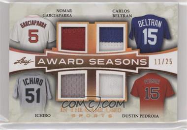 2018 Leaf In The Game Used Sports - Award Seasons - Bronze #AS-04 - Nomar Garciaparra, Carlos Beltran, Ichiro, Dustin Pedroia /25