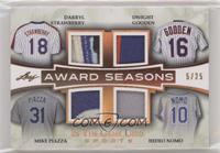 Darryl Strawberry, Dwight Gooden, Mike Piazza, Hideo Nomo #/25