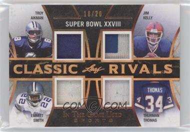 2018 Leaf In The Game Used Sports - Classic Rivals - Bronze #CR-01 - Troy Aikman, Emmitt Smith, Jim Kelly, Thurman Thomas /20
