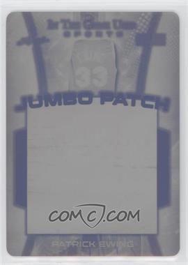 2018 Leaf In The Game Used Sports - Jumbo Patch - Printing Plate Black #JP-30 - Patrick Ewing /1