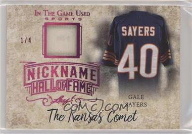 2018 Leaf In The Game Used Sports - Nickname Hall of Fame - Pink #NHF-11 - Gale Sayers /4