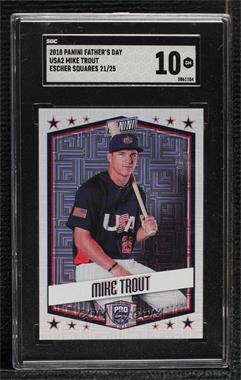 2018 Panini Father's Day - USA Baseball - Escher Squares #USA2 - Mike Trout /25 [SGC 10 GEM]