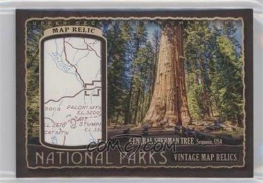 2018 Upper Deck Goodwin Champions - National Parks Vintage Map Relics #NP-37 - Sequoia - General Sherman Tree /90