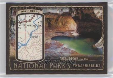 2018 Upper Deck Goodwin Champions - National Parks Vintage Map Relics #NP-52 - Zion - Emerald Pools /19