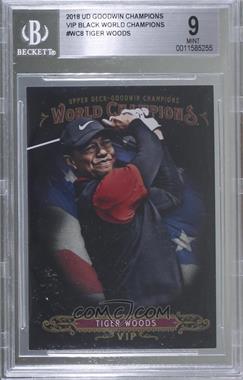 2018 Upper Deck Goodwin Champions - VIP Black World Champions Achievement #WC-8 - Tiger Woods [BGS 9 MINT]