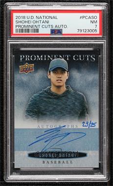 2018 Upper Deck National Convention - Prominent Cuts Autographs #PCA-SO - Shohei Ohtani /25 [PSA 7 NM]