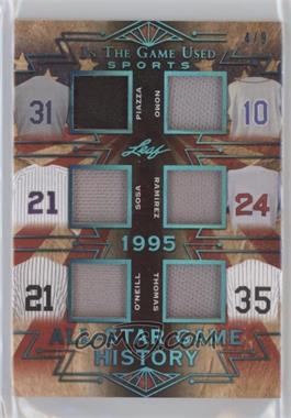2019 Leaf In The Game Used Sports - All-Star Game History 6 Relics - Platinum Blue #ASG-11 - Mike Piazza, Hideo Nomo, Sammy Sosa, Manny Ramirez, Paul O'Neill, Frank Thomas /9