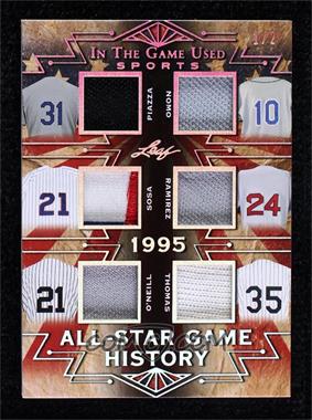 2019 Leaf In The Game Used Sports - All-Star Game History 6 Relics - Silver #ASG-11 - Mike Piazza, Hideo Nomo, Sammy Sosa, Manny Ramirez, Paul O'Neill, Frank Thomas /2
