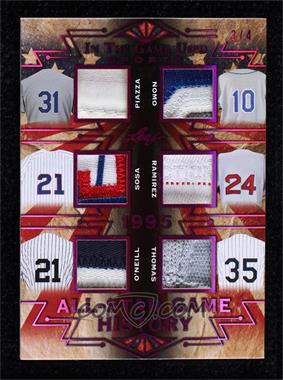 2019 Leaf In The Game Used Sports - All-Star Game History 6 Relics Prime - Magenta #ASGP-11 - Mike Piazza, Hideo Nomo, Sammy Sosa, Manny Ramirez, Paul O'Neill, Frank Thomas /4