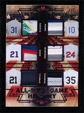 2019 Leaf In The Game Used Sports - All-Star Game History 6 Relics Prime #ASGP-11 - Mike Piazza, Hideo Nomo, Sammy Sosa, Manny Ramirez, Paul O'Neill, Frank Thomas /7