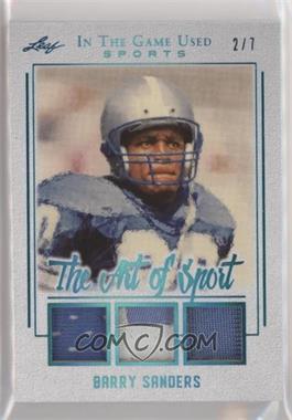 2019 Leaf In The Game Used Sports - The Art of Sport Relics - Platinum #TAS-02 - Barry Sanders /7