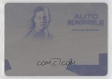 2019 Leaf Ultimate Sports - Auto Memorabilia - Printing Plate Black #AM-R1 - Ronaldinho /1