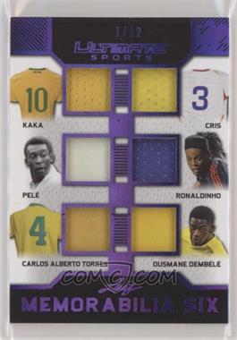 2019 Leaf Ultimate Sports - Ultimate Memorabilia Six - Purple #U6-01 - Kaká, Pele, Cris, Ronaldinho, Carlos Alberto, Ousmane Dembele /12