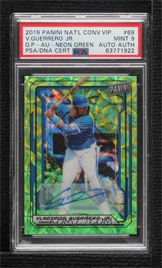 2019 Panini National Convention VIP - [Base] - Neon Green Prizm Autographs #69 - Vladimir Guerrero Jr. /10 [PSA 9 MINT]