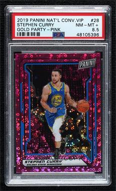 2019 Panini National Convention VIP - [Base] - Pink Prizm #28 - Stephen Curry /50 [PSA 8.5 NM‑MT+]