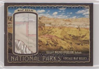 2019 Upper Deck Goodwin Champions - National Parks Vintage Map Relics #NP-77 - Badlands - Yellow Mounds Overlook /78