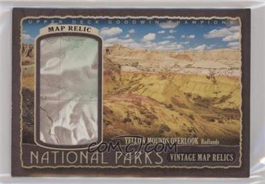 2019 Upper Deck Goodwin Champions - National Parks Vintage Map Relics #NP-77 - Badlands - Yellow Mounds Overlook /78