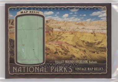 2019 Upper Deck Goodwin Champions - National Parks Vintage Map Relics #NP-77 - Badlands - Yellow Mounds Overlook /78