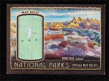 2019 Upper Deck Goodwin Champions - National Parks Vintage Map Relics #NP-78 - Badlands - Door Trail /78