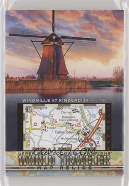 2019 Upper Deck Goodwin Champions - World Traveler Map Relics #WT-204 - Windmills at Kinderdijk, Holland
