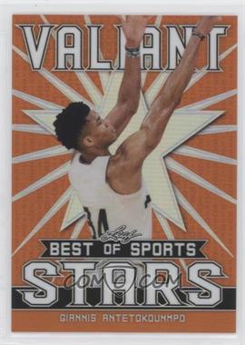 2020 Leaf Best of Sports - Valiant Stars - Orange #VS-15 - Giannis Antetokounmpo /50