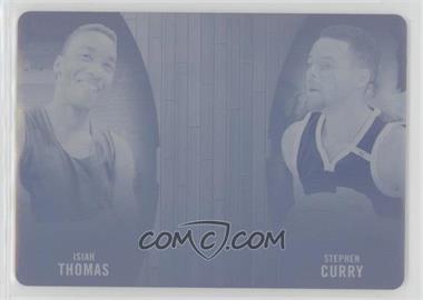 2020 Leaf In The Game Used Sports - 1 on 1 - Printing Plate Cyan #OO-12 - Stephen Curry, Isiah Thomas /1