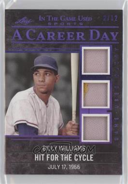 2020 Leaf In The Game Used Sports - A Career Day - Purple #CD-04 - Billy Williams /12